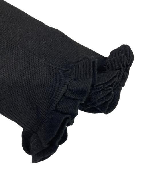 M-PREMIER（エムプルミエ）M-PREMIER (エムプルミエ) フリルリブニット ブラック サイズ:38の古着・服飾アイテム