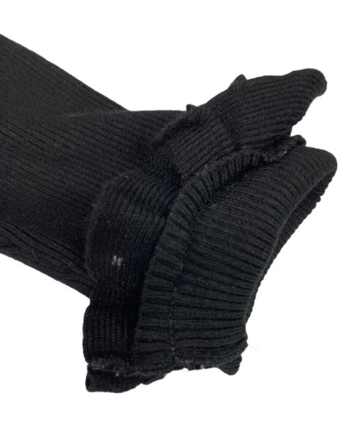 M-PREMIER（エムプルミエ）M-PREMIER (エムプルミエ) フリルリブニット ブラック サイズ:38の古着・服飾アイテム