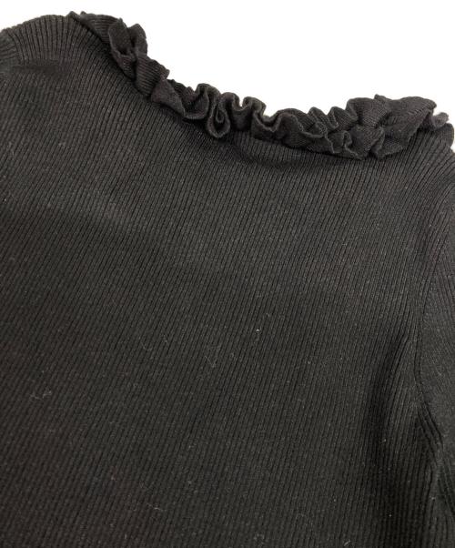 M-PREMIER（エムプルミエ）M-PREMIER (エムプルミエ) フリルリブニット ブラック サイズ:38の古着・服飾アイテム