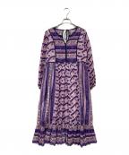 ne quittez pasヌキテパ）の古着「ETHNIC PRINT FRILLED DRESS/エスニックプリントフィールドドレス」｜パープル