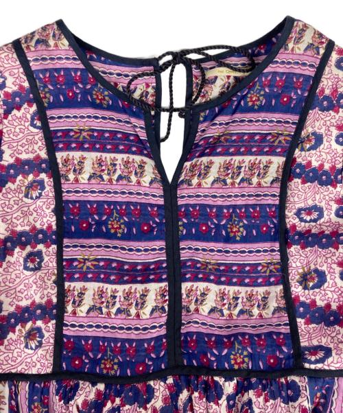ne quittez pas（ヌキテパ）ne quittez pas (ヌキテパ) ETHNIC PRINT FRILLED DRESS/エスニックプリントフィールドドレス パープル サイズ:記載なしの古着・服飾アイテム