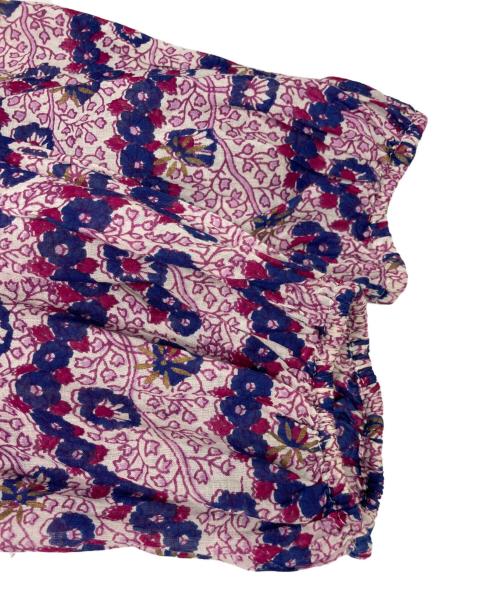 ne quittez pas（ヌキテパ）ne quittez pas (ヌキテパ) ETHNIC PRINT FRILLED DRESS/エスニックプリントフィールドドレス パープル サイズ:記載なしの古着・服飾アイテム