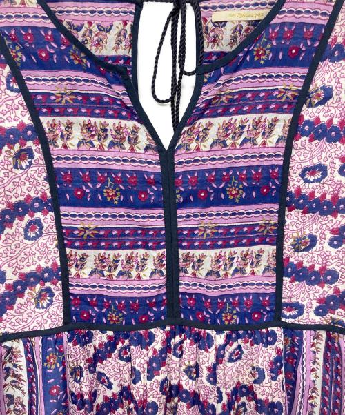 ne quittez pas（ヌキテパ）ne quittez pas (ヌキテパ) ETHNIC PRINT FRILLED DRESS/エスニックプリントフィールドドレス パープル サイズ:記載なしの古着・服飾アイテム