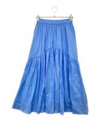 THREE DOTSスリードッツ）の古着「tiered skirt/ティアードスカート」｜ブルー