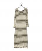 HER LIP TOハーリップトゥ）の古着「Be Mine Back Lace-Up Long Dress」｜ブラック×ベージュ