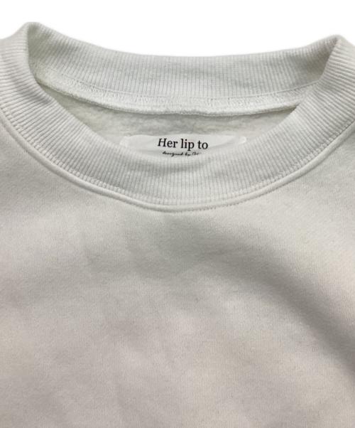 HER LIP TO（ハーリップトゥ）HER LIP TO (ハーリップトゥ) プリントスウェット ベージュ サイズ:Ｍの古着・服飾アイテム