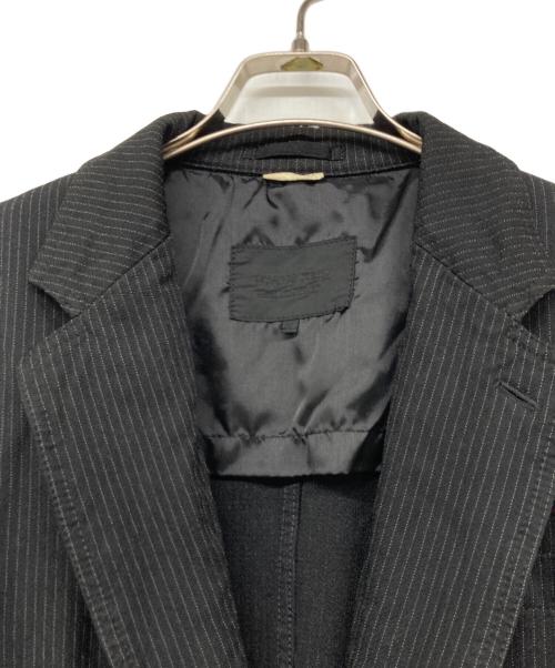 COMME des GARCONS HOMME DEUX（コムデギャルソン オム ドゥ）COMME des GARCONS HOMME DEUX (コムデギャルソン オム ドゥ) 縮絨ストライプジャケット ブラック サイズ:Mの古着・服飾アイテム