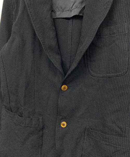 COMME des GARCONS HOMME DEUX（コムデギャルソン オム ドゥ）COMME des GARCONS HOMME DEUX (コムデギャルソン オム ドゥ) 縮絨ストライプジャケット ブラック サイズ:Mの古着・服飾アイテム