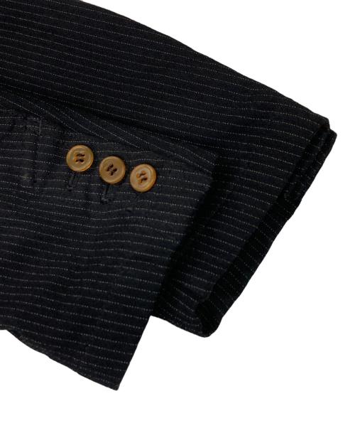 COMME des GARCONS HOMME DEUX（コムデギャルソン オム ドゥ）COMME des GARCONS HOMME DEUX (コムデギャルソン オム ドゥ) 縮絨ストライプジャケット ブラック サイズ:Mの古着・服飾アイテム