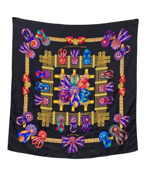 HERMES（エルメス）HERMES (エルメス) カレ90/LES RUBANS DU CHEVAL ブラックの古着・服飾アイテム