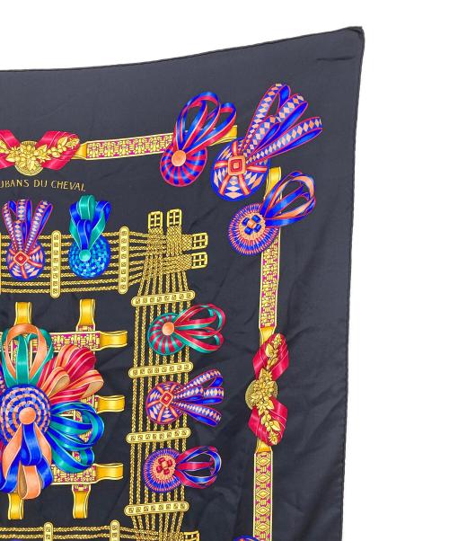 HERMES（エルメス）HERMES (エルメス) カレ90/LES RUBANS DU CHEVAL ブラックの古着・服飾アイテム