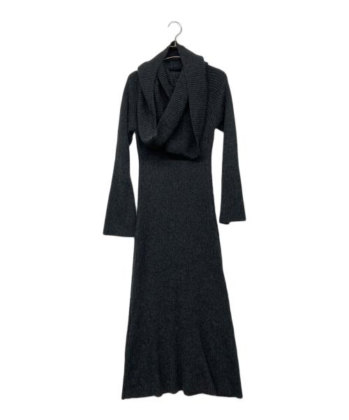 CELFORD（セルフォード）CELFORD (セルフォード) スヌードセットニットロングワンピース グレー サイズ:38の古着・服飾アイテム