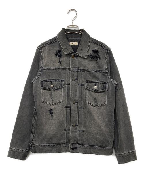 RHC Ron Herman（アールエイチシー ロンハーマン）RHC Ron Herman (アールエイチシー ロンハーマン) ダメージデニムジャケット グレー サイズ:Mの古着・服飾アイテム