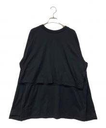 MM6 Maison Margiela（エムエムシックスメゾンマルジェラ）の古着「ドッキングカットソー」｜ブラック