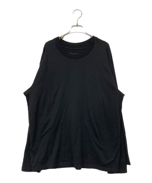 MM6 Maison Margiela（エムエムシックスメゾンマルジェラ）MM6 Maison Margiela (エムエムシックス メゾンマルジェラ) ドッキングカットソー ブラック サイズ:Sの古着・服飾アイテム