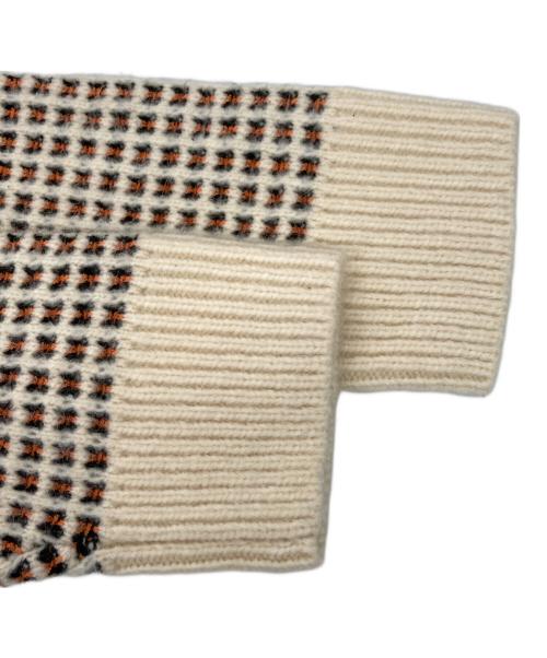A CCORDION（アコーディオン）A CCORDION (アコーディオン) SQUERE KNITTING ZIP CD ベージュ サイズ:Ｍの古着・服飾アイテム