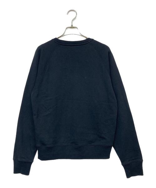 maison kitsune（メゾンキツネ）MAISON KITSUNE (メゾンキツネ) ワッペンクルーネックスウェット ブラック サイズ:Mの古着・服飾アイテム