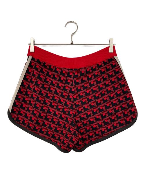 adidas（アディダス）adidas (アディダス) WALES BONNER (ウェールズボナー) ニットショートパンツ レッド サイズ:M 未使用品の古着・服飾アイテム