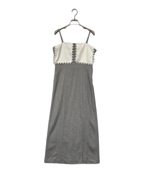 Honey mi Honey（ハニーミーハニー）Honey mi Honey (ハニーミーハニー) lace trim sailor collar long one-piece グレー サイズ:Fの古着・服飾アイテム