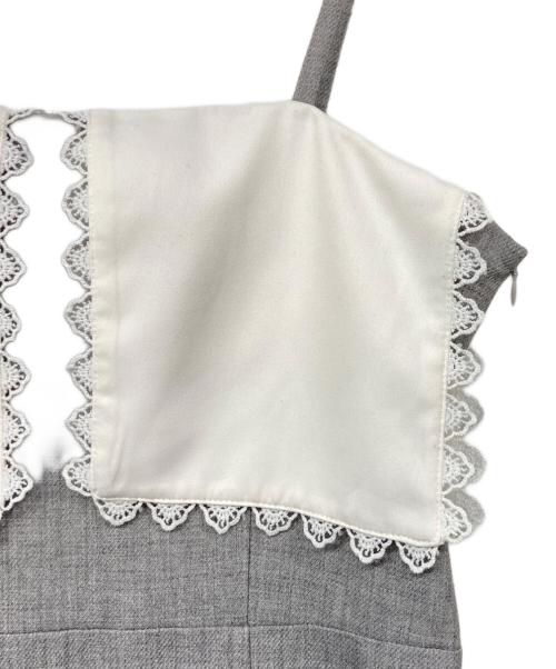 Honey mi Honey（ハニーミーハニー）Honey mi Honey (ハニーミーハニー) lace trim sailor collar long one-piece グレー サイズ:Fの古着・服飾アイテム