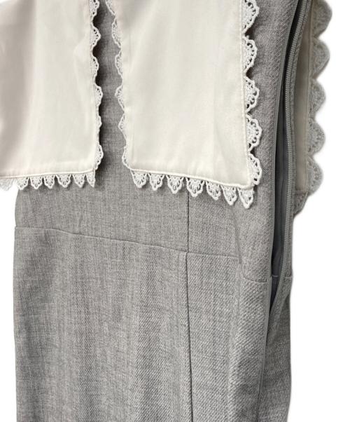 Honey mi Honey（ハニーミーハニー）Honey mi Honey (ハニーミーハニー) lace trim sailor collar long one-piece グレー サイズ:Fの古着・服飾アイテム