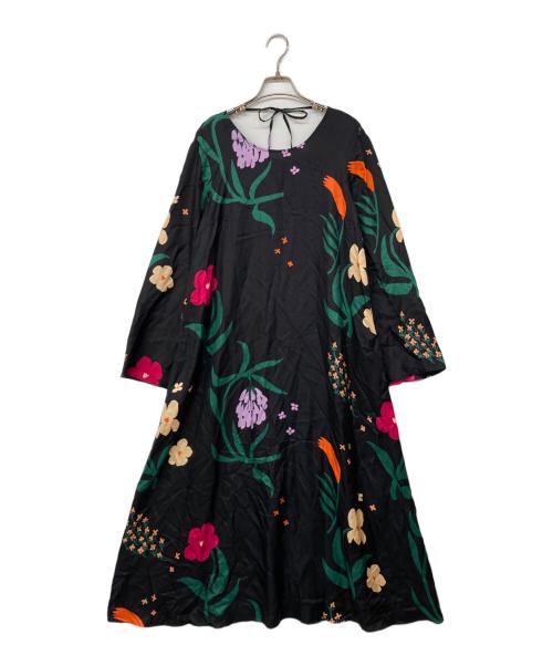 marimekko（マリメッコ）marimekko (マリメッコ) シルクブラウスワンピース ブラック サイズ:34の古着・服飾アイテム