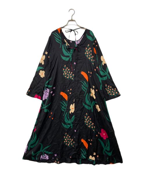 marimekko（マリメッコ）marimekko (マリメッコ) シルクブラウスワンピース ブラック サイズ:34の古着・服飾アイテム