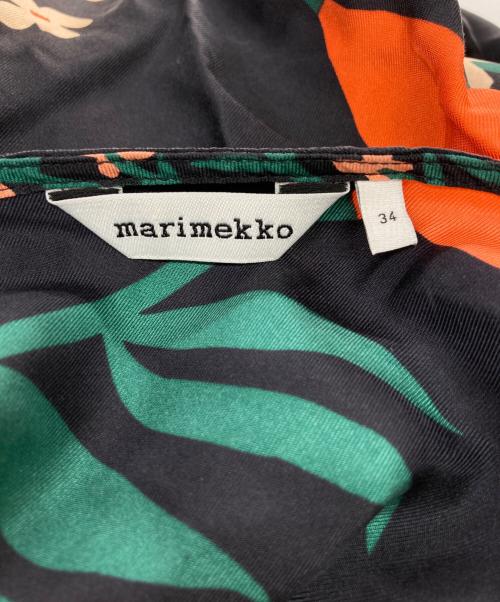 marimekko（マリメッコ）marimekko (マリメッコ) シルクブラウスワンピース ブラック サイズ:34の古着・服飾アイテム