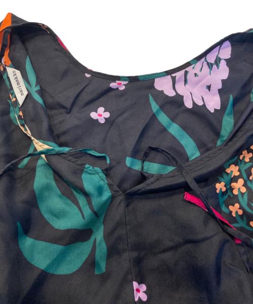 marimekko（マリメッコ）marimekko (マリメッコ) シルクブラウスワンピース ブラック サイズ:34の古着・服飾アイテム