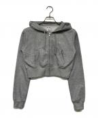 X-GIRLエックスガール）の古着「GLITTER SWEAT ZIP UP TOP」｜グレー