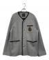 CABAN（キャバン）の古着「ウールコットンダブルフェイス カラーレスジャケット」｜グレー