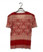 PLEATS PLEASEプリーツプリーズ）の古着「プリーツカットソー」｜レッド×ベージュ