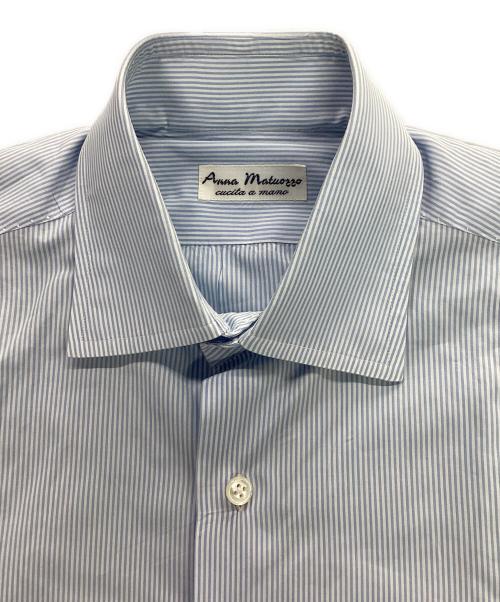 anna matuozzo（アンナマトッツォ）anna matuozzo (アンナマトッツォ) ストライプシャツ スカイブルー サイズ:39の古着・服飾アイテム