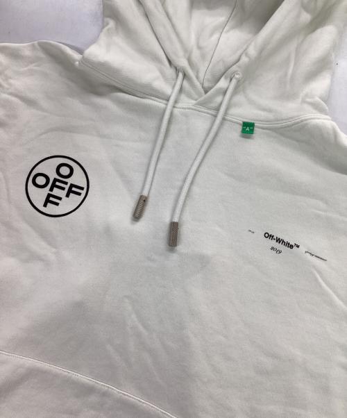 OFFWHITE（オフホワイト）OFFWHITE (オフホワイト) DIAGSTENCIL SLIM HOODIE ホワイト サイズ:Lの古着・服飾アイテム