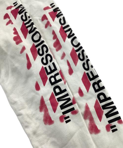 OFFWHITE（オフホワイト）OFFWHITE (オフホワイト) DIAGSTENCIL SLIM HOODIE ホワイト サイズ:Lの古着・服飾アイテム