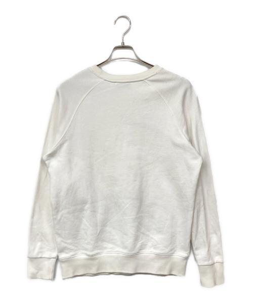 maison kitsune（メゾンキツネ）MAISON KITSUNE (メゾンキツネ) SWEAT SHIRT JE SUIS ALLE ラグランスプリントウェット ホワイト サイズ:Sの古着・服飾アイテム