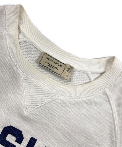 maison kitsune（メゾンキツネ）MAISON KITSUNE (メゾンキツネ) SWEAT SHIRT JE SUIS ALLE ラグランスプリントウェット ホワイト サイズ:Sの古着・服飾アイテム