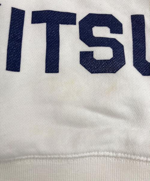 maison kitsune（メゾンキツネ）MAISON KITSUNE (メゾンキツネ) SWEAT SHIRT JE SUIS ALLE ラグランスプリントウェット ホワイト サイズ:Sの古着・服飾アイテム