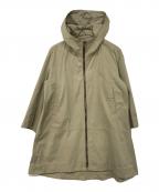 DRAWERドゥロワー）の古着「シルク混フーデッドコート」｜ベージュ