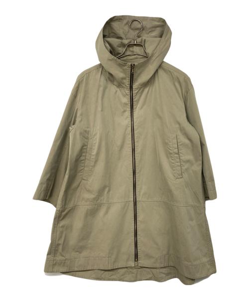 DRAWER（ドゥロワー）DRAWER (ドゥロワー) シルク混フーデッドコート ベージュ サイズ:36の古着・服飾アイテム