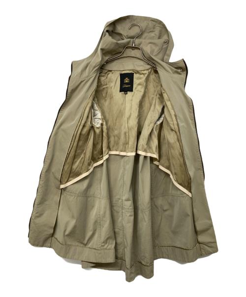 DRAWER（ドゥロワー）DRAWER (ドゥロワー) シルク混フーデッドコート ベージュ サイズ:36の古着・服飾アイテム