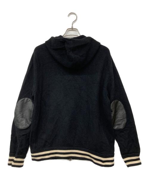 COACH（コーチ）COACH (コーチ) レザーエルボーパッチ ニットパーカー ブラック サイズ:ｓの古着・服飾アイテム