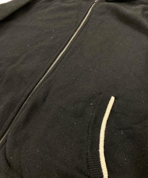 COACH（コーチ）COACH (コーチ) レザーエルボーパッチ ニットパーカー ブラック サイズ:ｓの古着・服飾アイテム