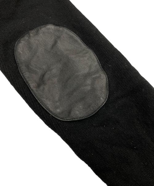 COACH（コーチ）COACH (コーチ) レザーエルボーパッチ ニットパーカー ブラック サイズ:ｓの古着・服飾アイテム