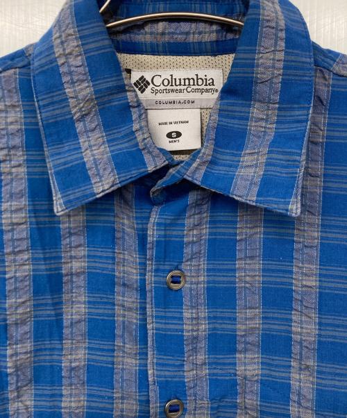 Columbia（コロンビア）Columbia (コロンビア) チェックシャツ ブルー×グレー サイズ:Sの古着・服飾アイテム