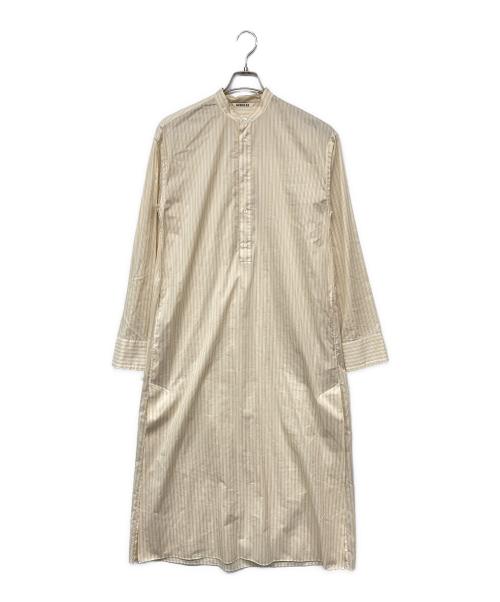 AURALEE（オーラリー）AURALEE (オーラリー) FINX SILK STRIPE LONG ONE-PIECE/フィンクスシルクストライプロングワンピース イエロー サイズ:1の古着・服飾アイテム