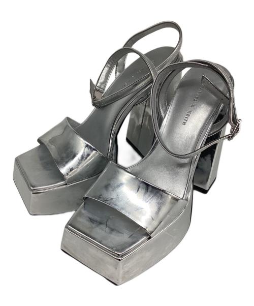 CHARLES & KEITH（チャールズアンドキース）CHARLES & KEITH (チャールズ＆キース) プラットフォーム アンクルストラップサンダル グレー サイズ:36/230(1.5)の古着・服飾アイテム