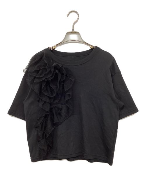 Ameri（アメリ）AMERI (アメリ) FLOWER COSAGE TEE ブラック サイズ:Ｆの古着・服飾アイテム