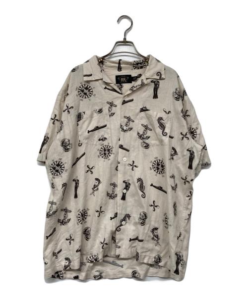 RRL（ダブルアールエル）RRL (ダブルアールエル) Nautical Print Camp Shirt ベージュ サイズ:Ｌの古着・服飾アイテム