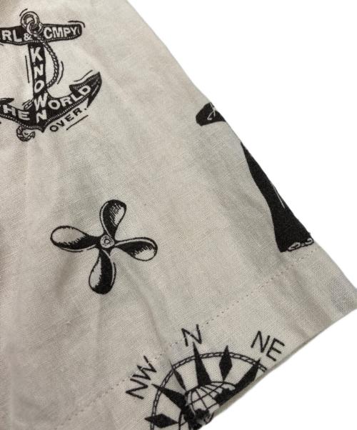 RRL（ダブルアールエル）RRL (ダブルアールエル) Nautical Print Camp Shirt ベージュ サイズ:Ｌの古着・服飾アイテム